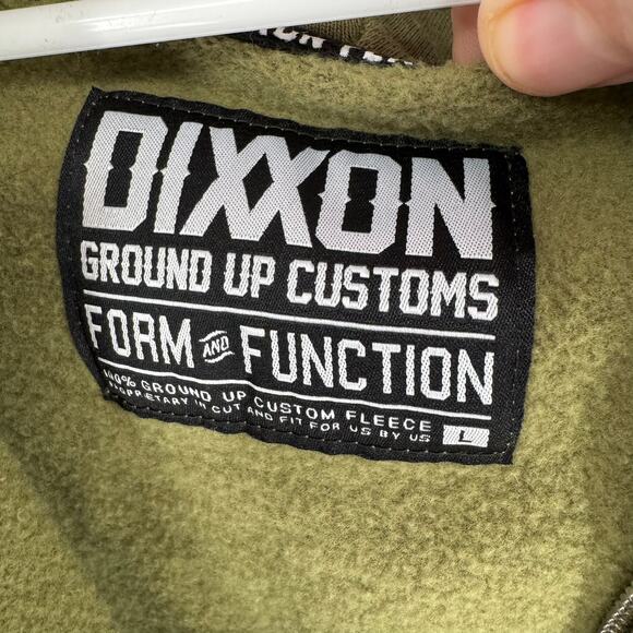 Dixxon Ground Up Customs Full Zip Hoodie Sweatshirt Mens Large Green - Picture 9 of 11